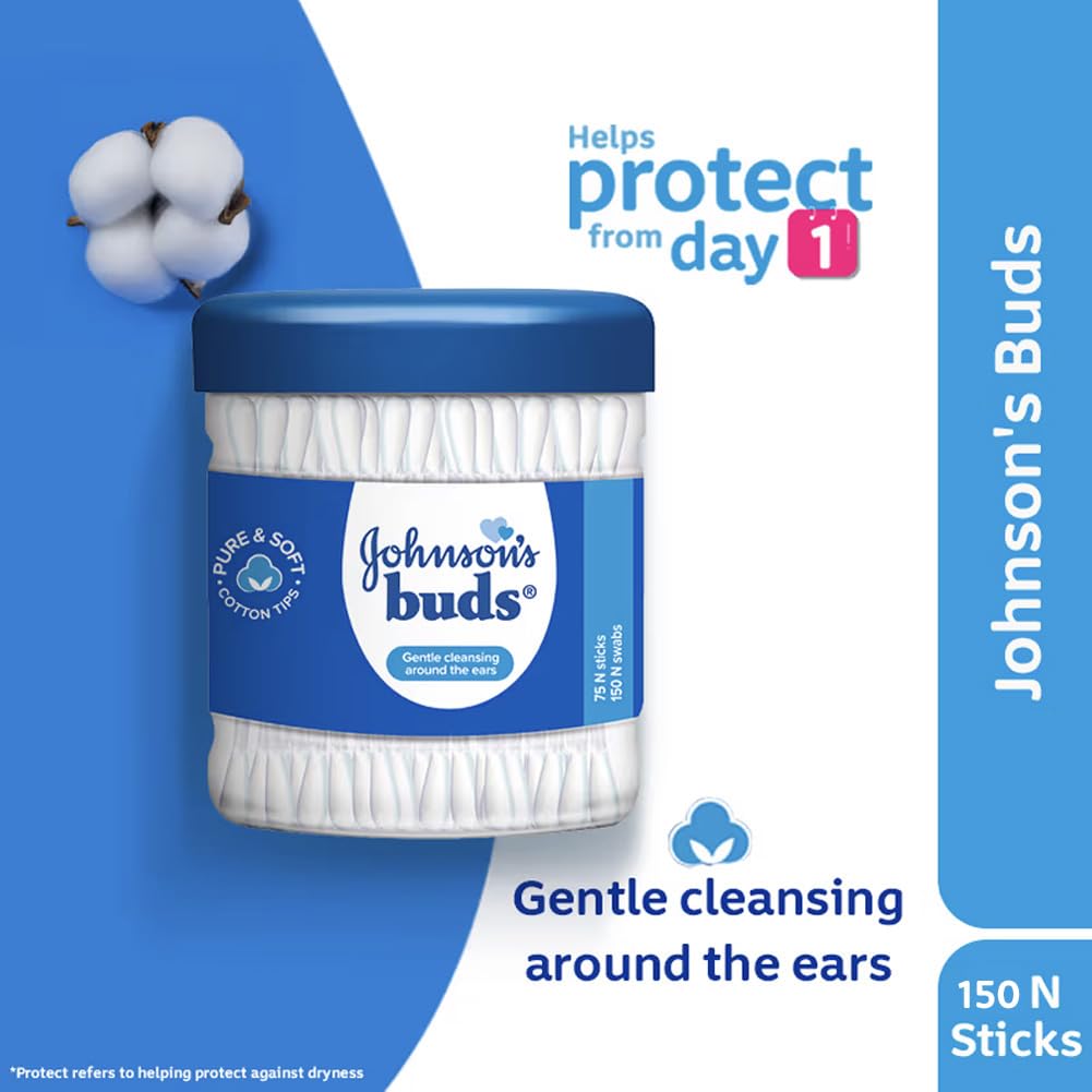 Johnson’s Buds Gentle, 150 Swabs (Buy 2 Get 1 Free)