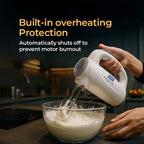 KENT 150W, 5 Speed Control, Copper Motor, Multiple Beaters, Overheating Protection, Food Grade Plastic Body Hand Blender (White)