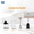 KENT Hand Blender Plus Chopper 450 W Multiple Attachments Chopper, Whisker & Jar