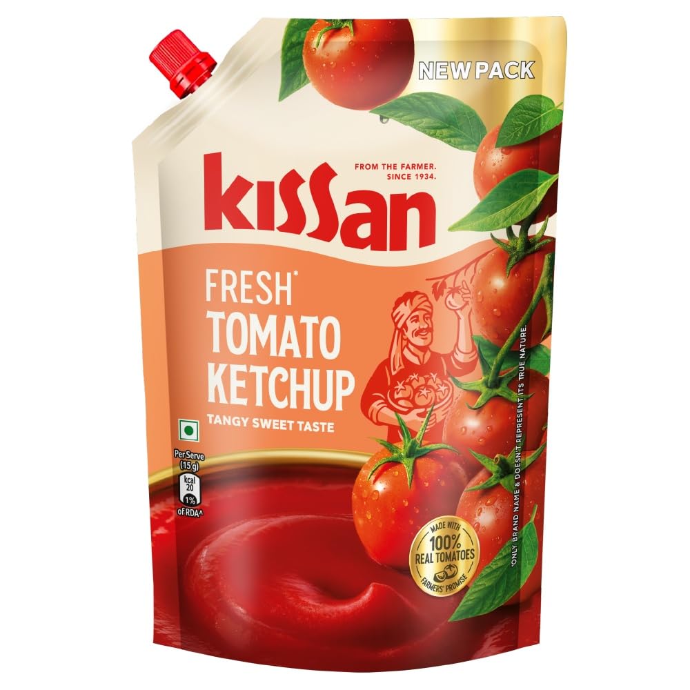 Kissan Fresh Tomato Ketchup Pouch, 1.1 Kg