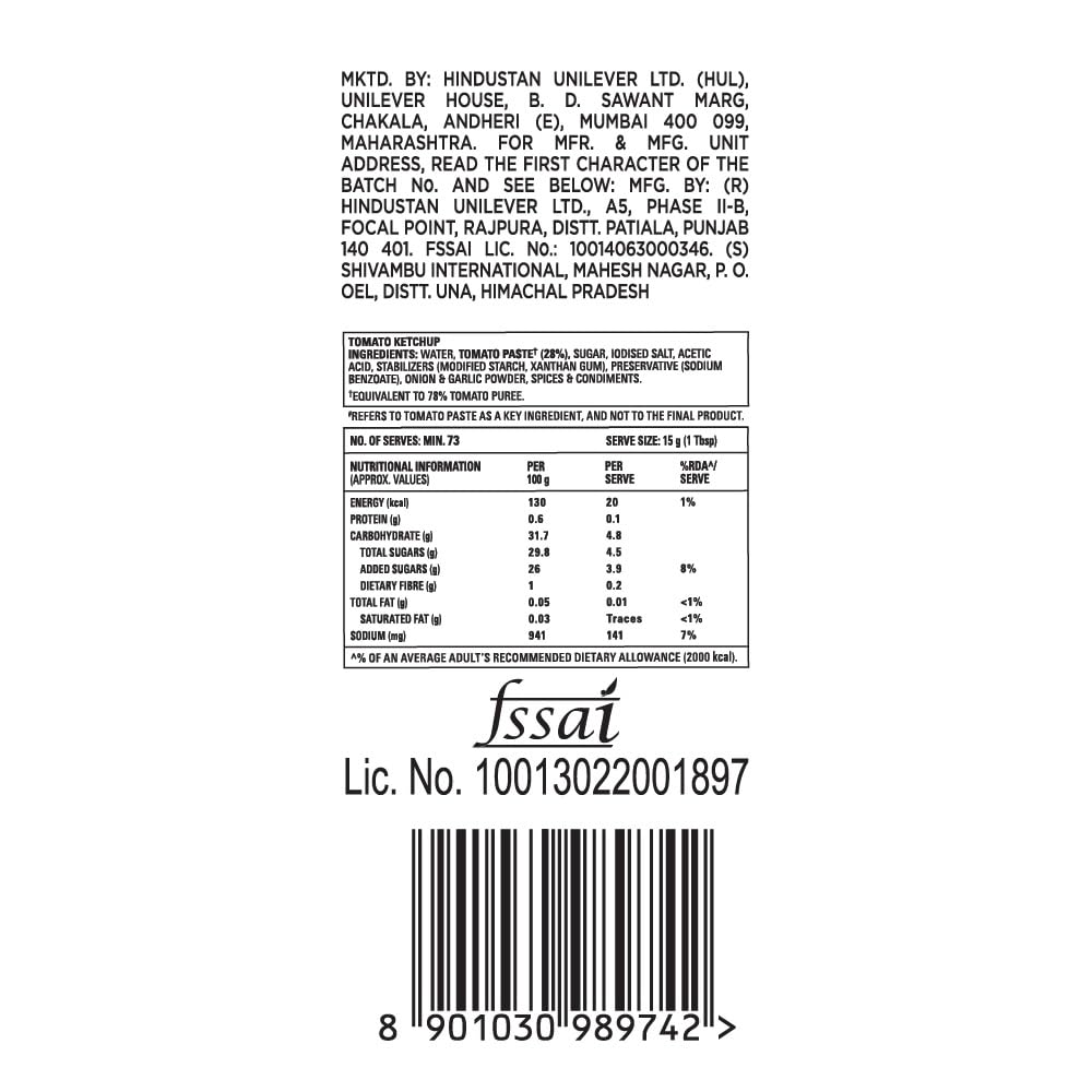 Kissan Fresh Tomato Ketchup Pouch, 1.1 Kg
