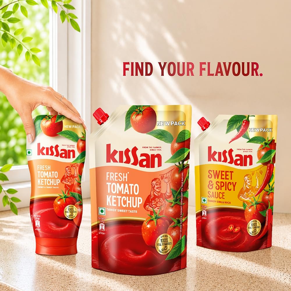 Kissan Fresh Tomato Ketchup Pouch, 1.1 Kg
