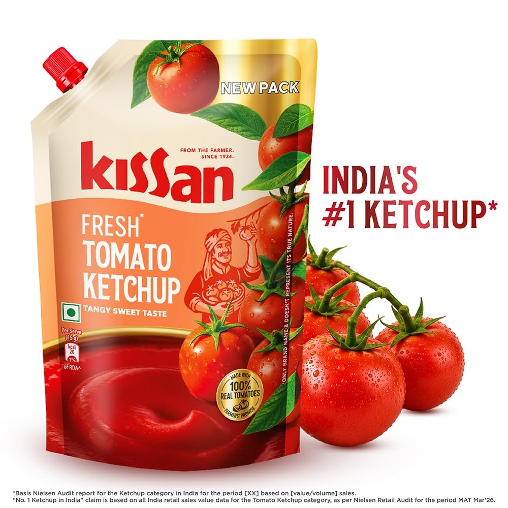 Kissan Fresh Tomato Ketchup Pouch, 1.1 Kg