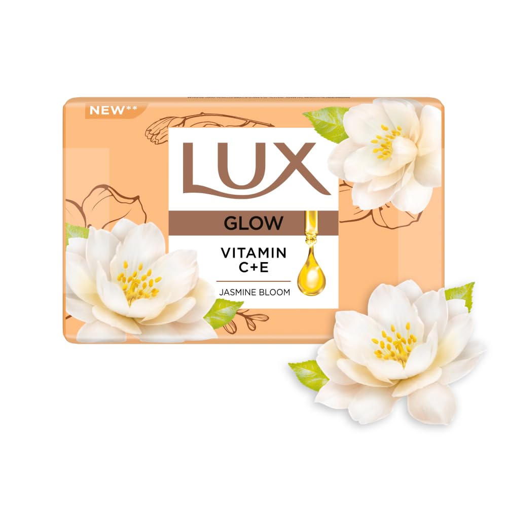 Lux Flaw-less Glow Bathing Soap infused with Vitamin C & E | For Superior Glow | 150g x 3