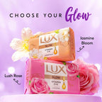 Lux Flaw-less Glow Bathing Soap infused with Vitamin C & E | For Superior Glow | 150g x 3