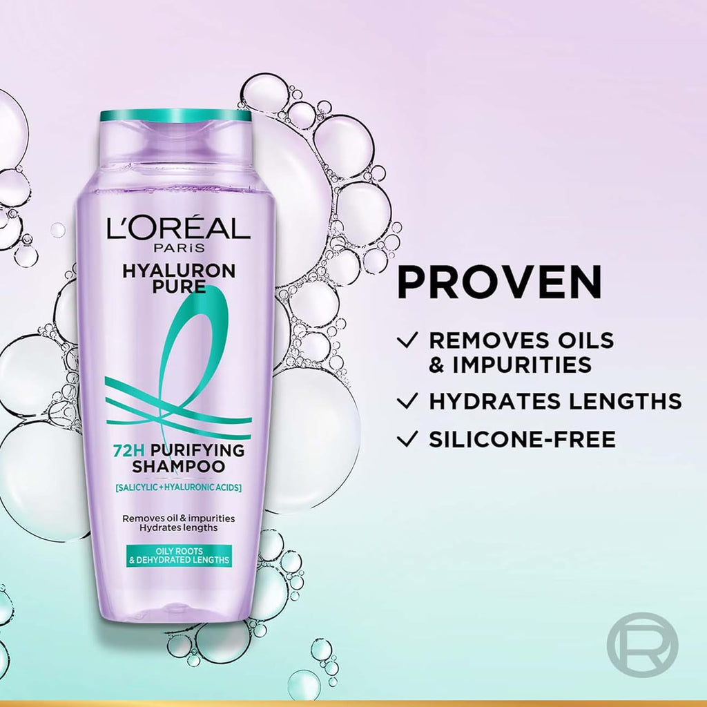 L'Oréal Paris Hyaluron Pure 72H Purifying Shampoo, 340ml