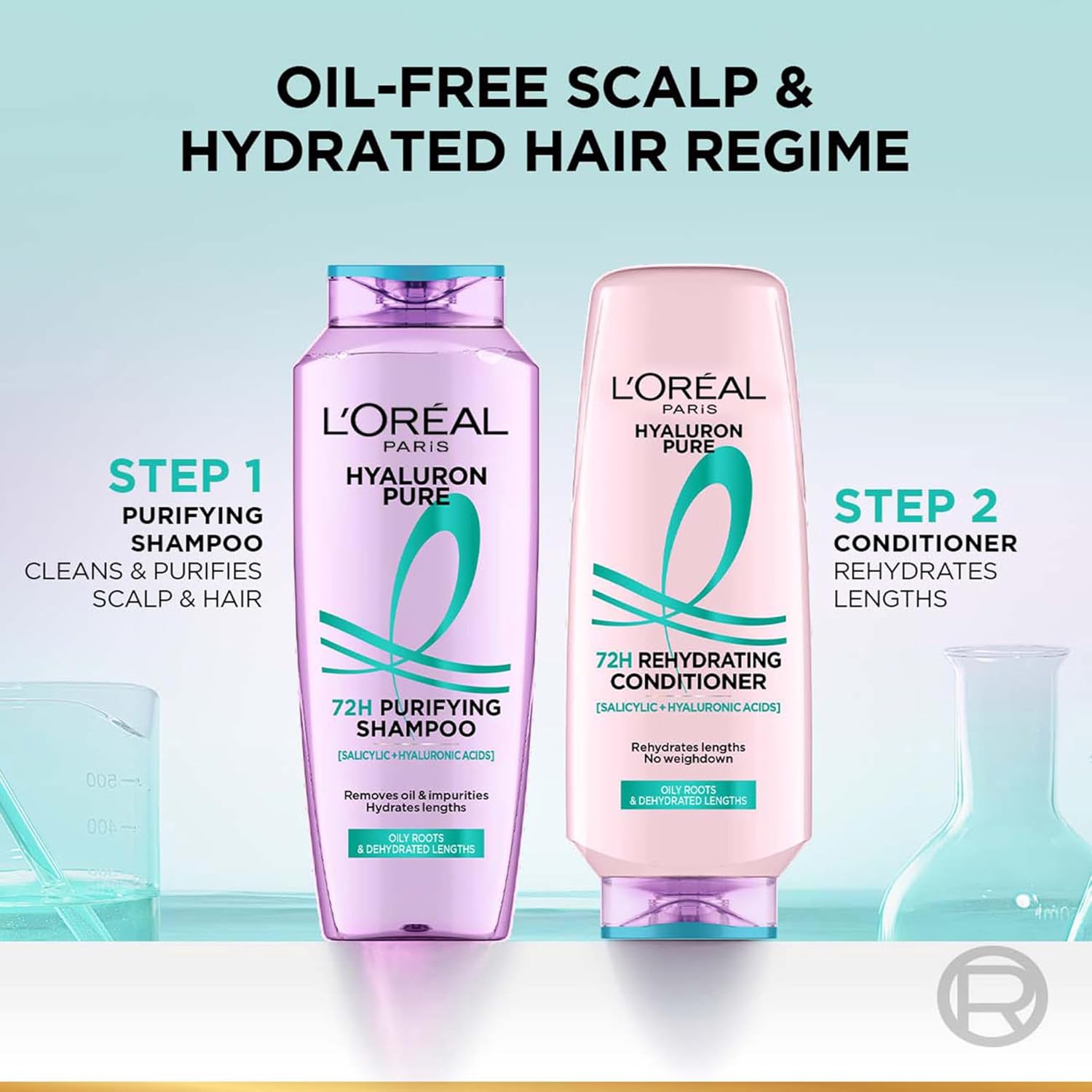 L'Oréal Paris Hyaluron Pure 72H Purifying Shampoo, 800ml
