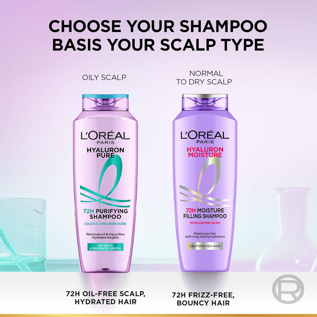 L'Oréal Paris Hyaluron Pure 72H Purifying Shampoo, 340ml