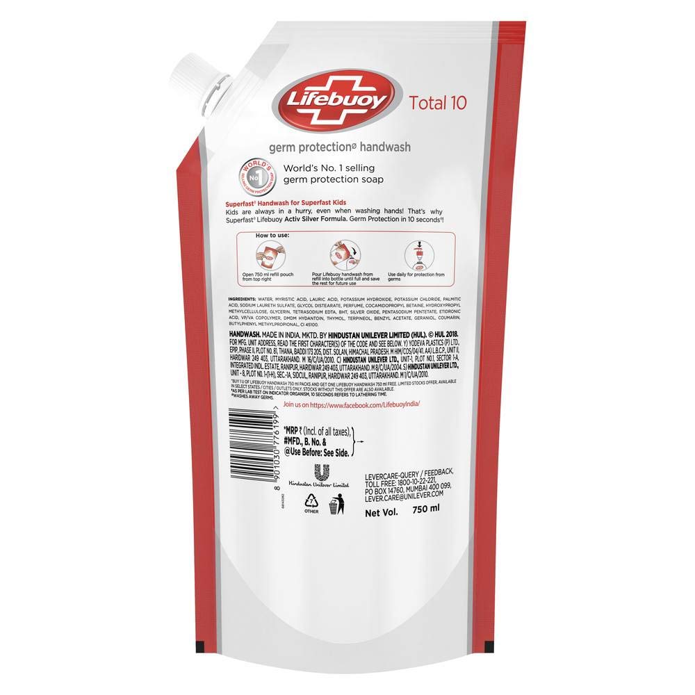 Lifebuoy Handwash Liquid 750 ml Refill Pouch