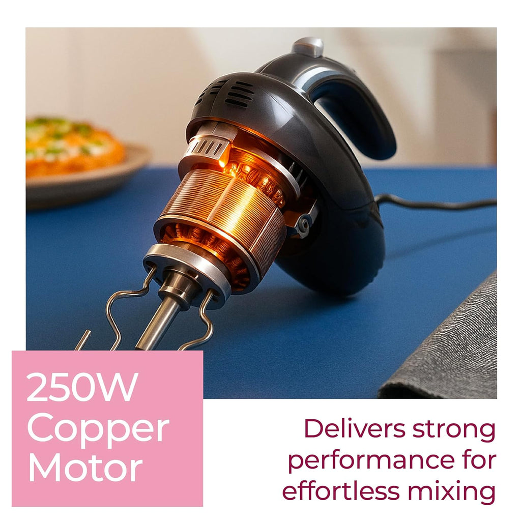 Lifelong Electric Hand Mixer for Baking, Whipping & Kneading | 250 Watt Power Mixer | 5-Speed Control