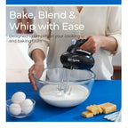Lifelong Electric Hand Mixer for Baking, Whipping & Kneading | 250 Watt Power Mixer | 5-Speed Control