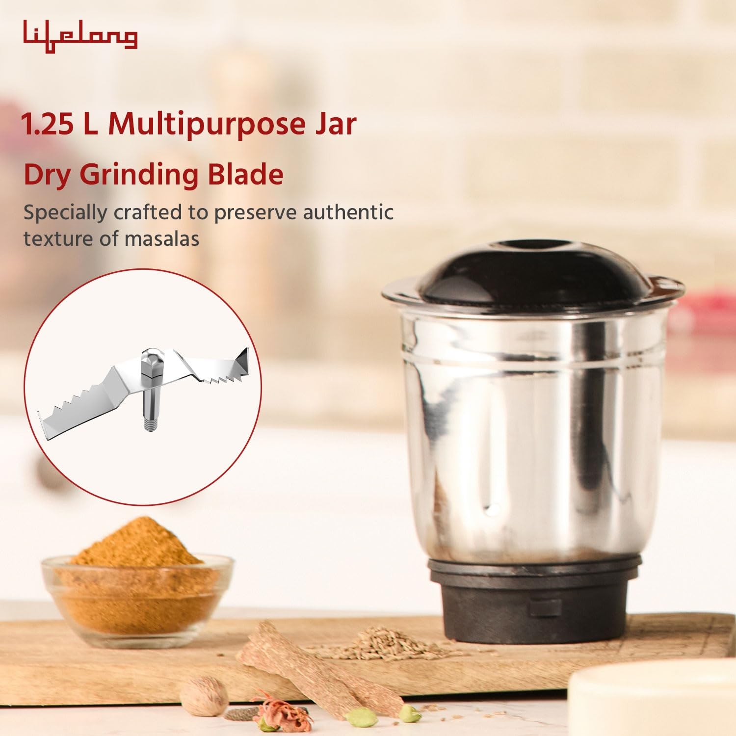 Lifelong LLMG23 Power Pro 500-Watt Mixer Grinder with 3 Jars
