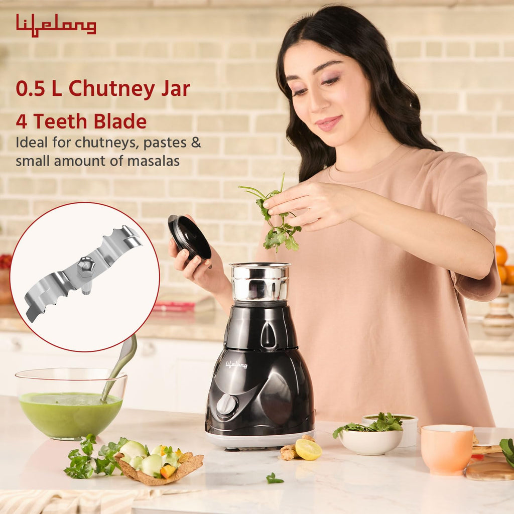 Lifelong LLMG23 Power Pro 500-Watt Mixer Grinder with 3 Jars