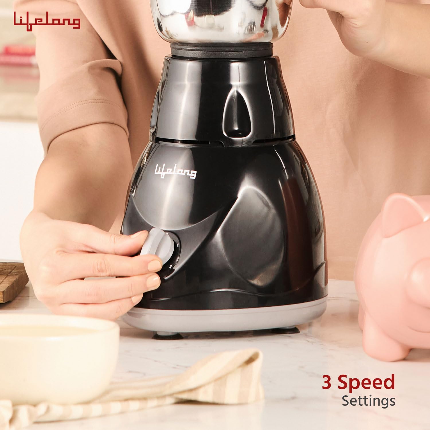 Lifelong LLMG23 Power Pro 500-Watt Mixer Grinder with 3 Jars
