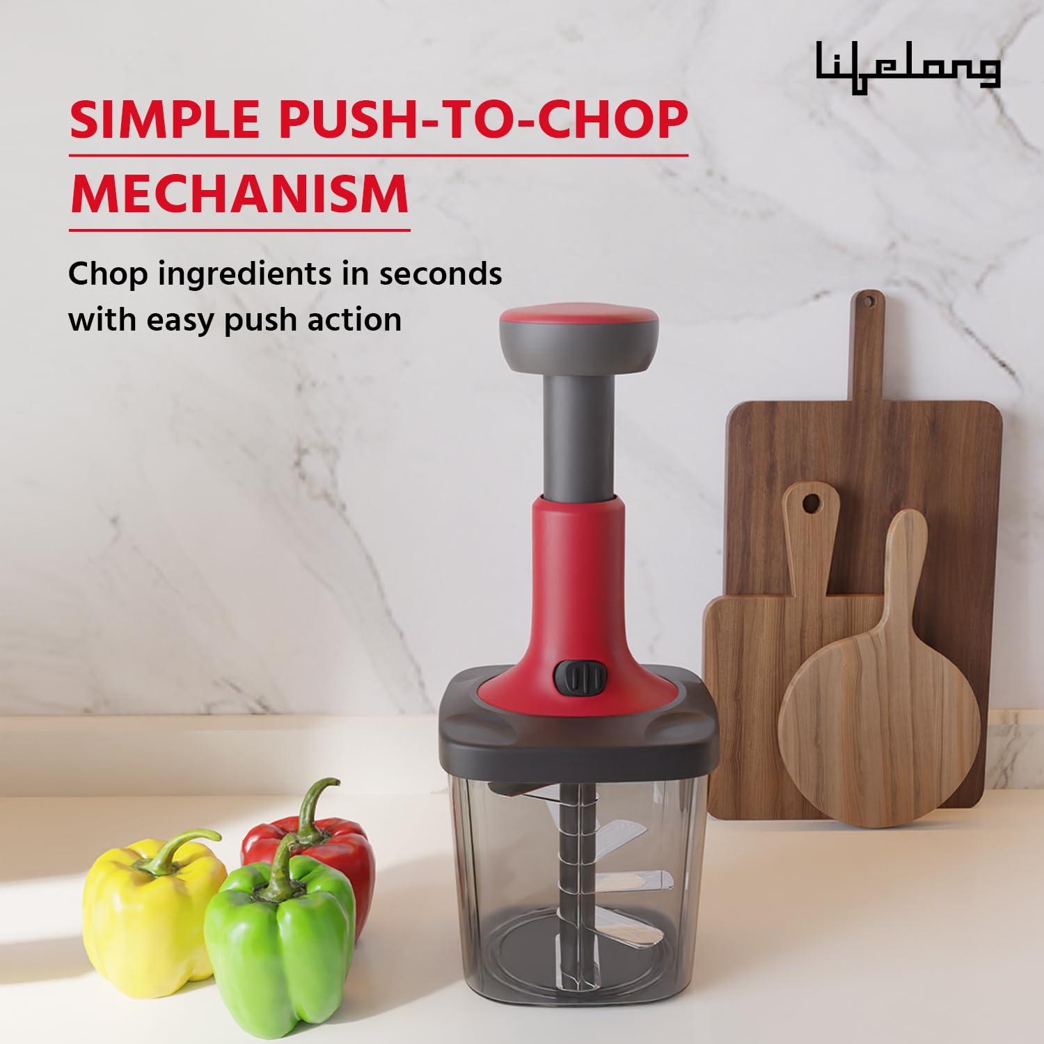 Lifelong Push Chopper 1000ml