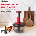 Lifelong Push Chopper 1600ml with Whisker
