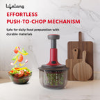 Lifelong Push Chopper 1600ml with Whisker & Salad Spinner