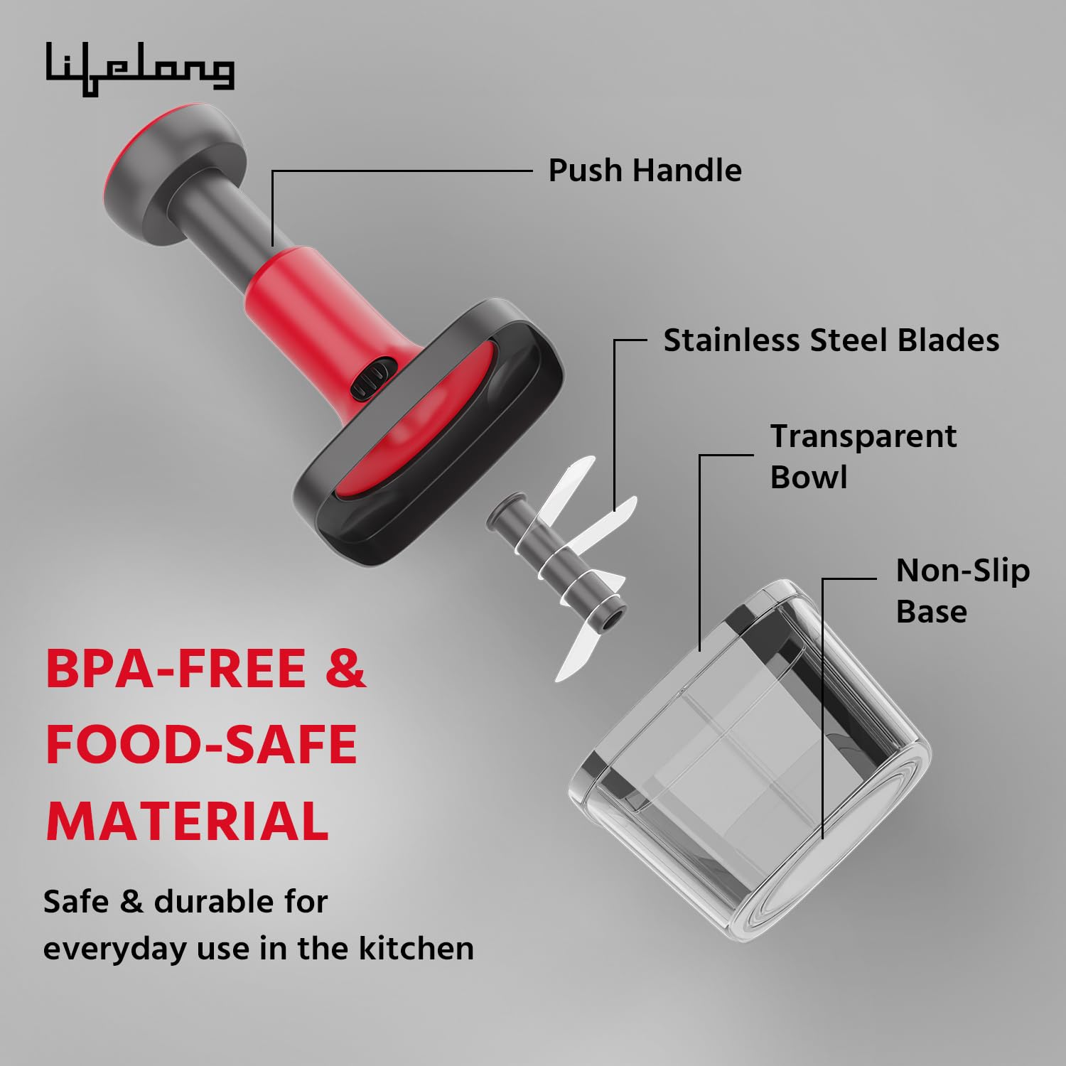 Lifelong Push Chopper 650ml
