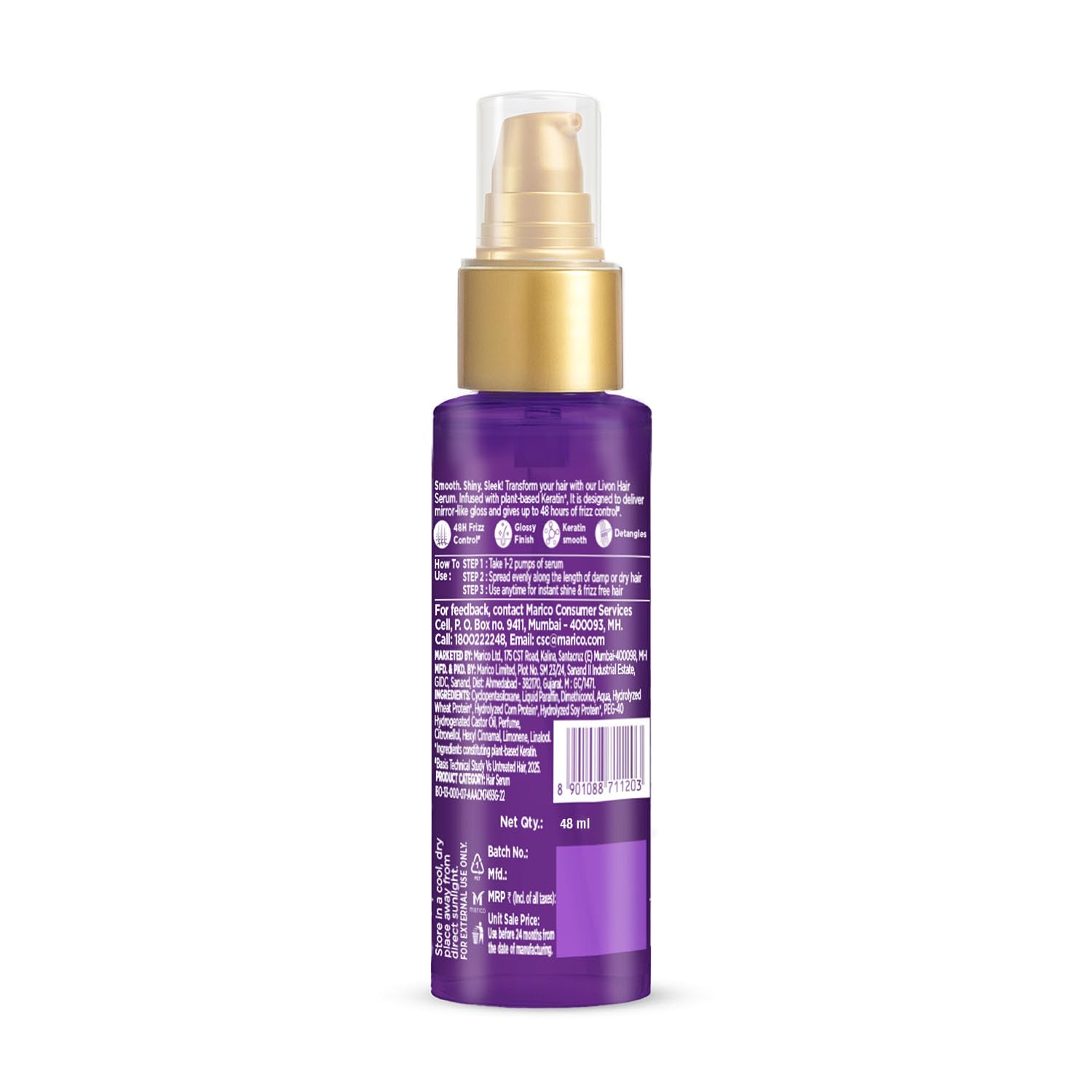Livon Keratin Hair Serum for Women & Men 48ml
