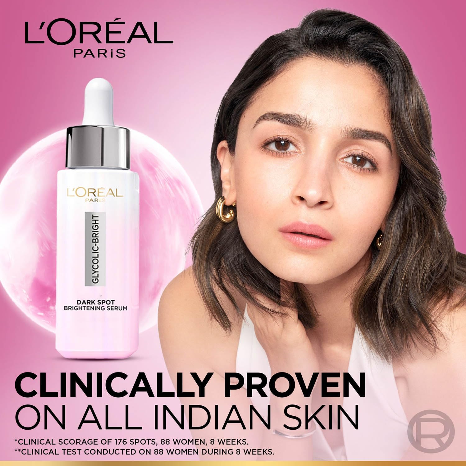 L'Oreal Paris Glycolic Bright Skin Brightening Serum, 15ml