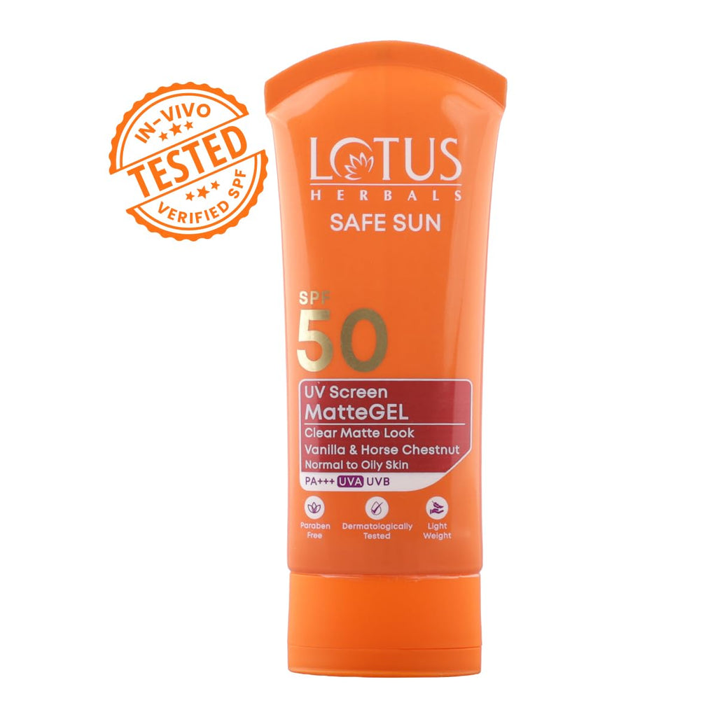 Lotus Herbals Safe Sun UV Screen Matte Gel Sunscreen SPF 50 PA+++ 100g