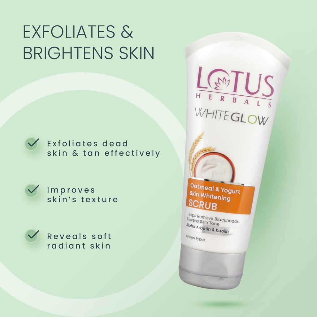 Lotus Herbals WhiteGlow Skin Brightening Oatmeal & Yogurt Scrub 150g