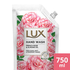 Lux Handwash with French Rose & Almond Oil For Clean|| Soft & Fregrant Hands Refill Pouch|| 750 ml
