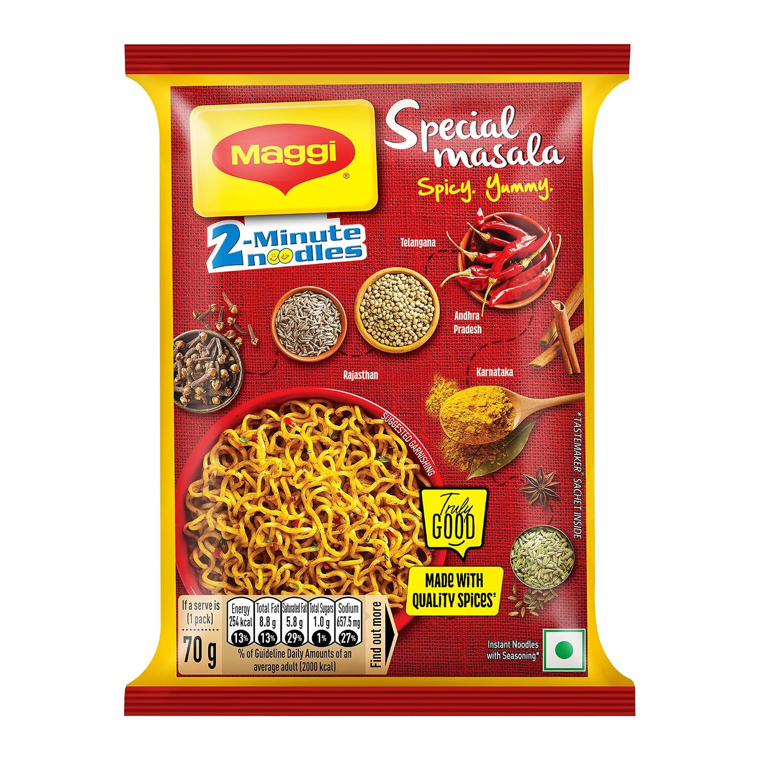 MAGGI 2-Minute Special Masala Instant Noodles,70g