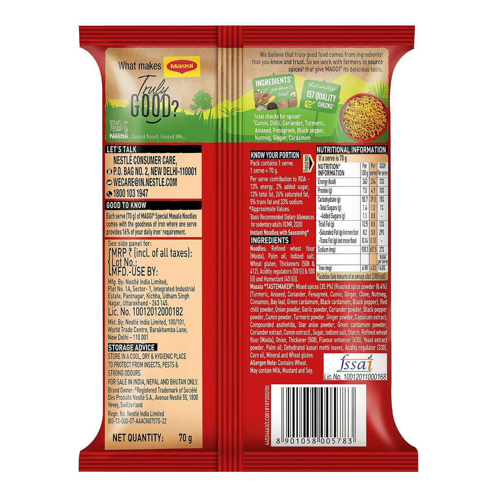 MAGGI 2-Minute Special Masala Instant Noodles,70g