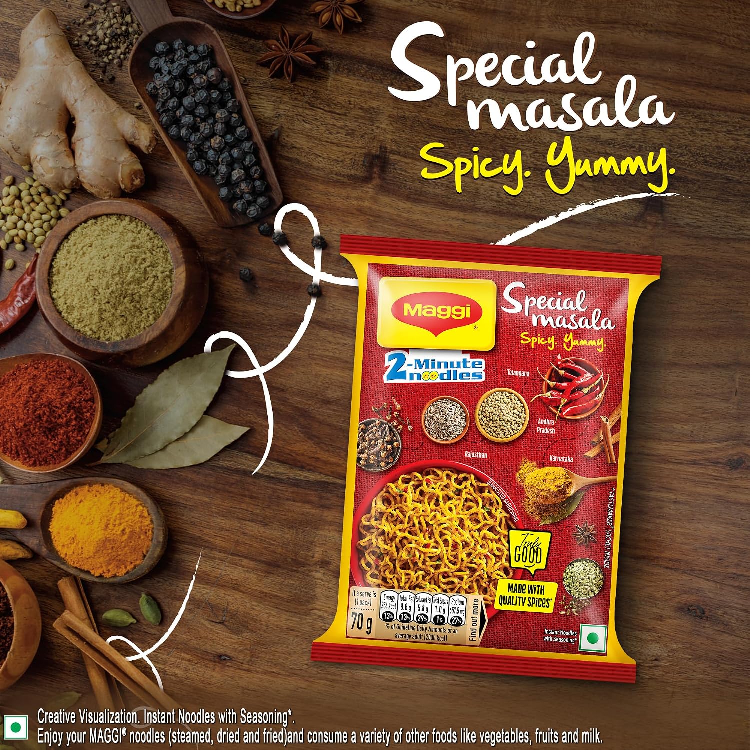 MAGGI 2-Minute Special Masala Instant Noodles,70g