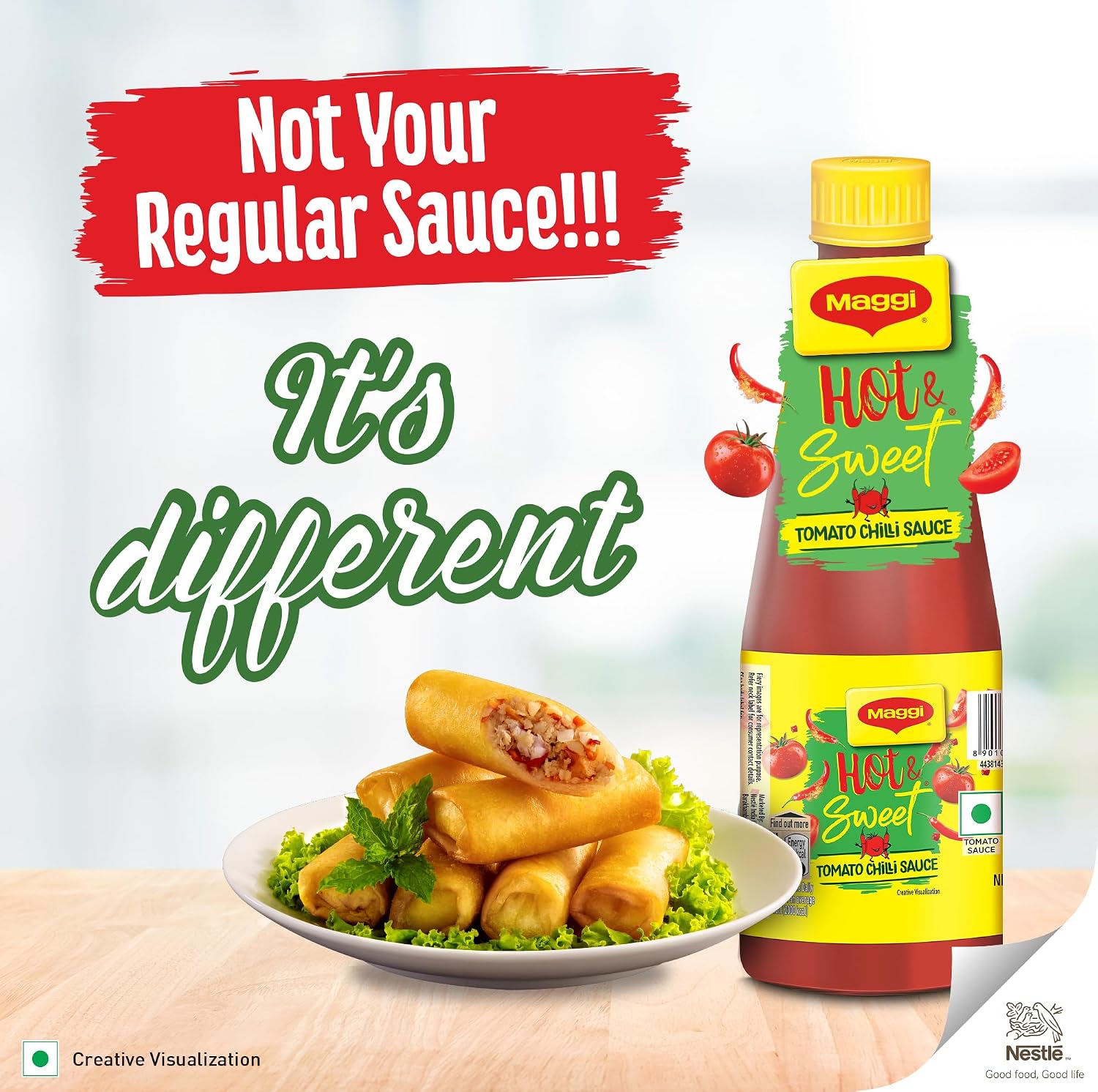 MAGGI Hot & Sweet Tomato Chilli Sauce, Blend of Tomatoes & Chillies, 1kg