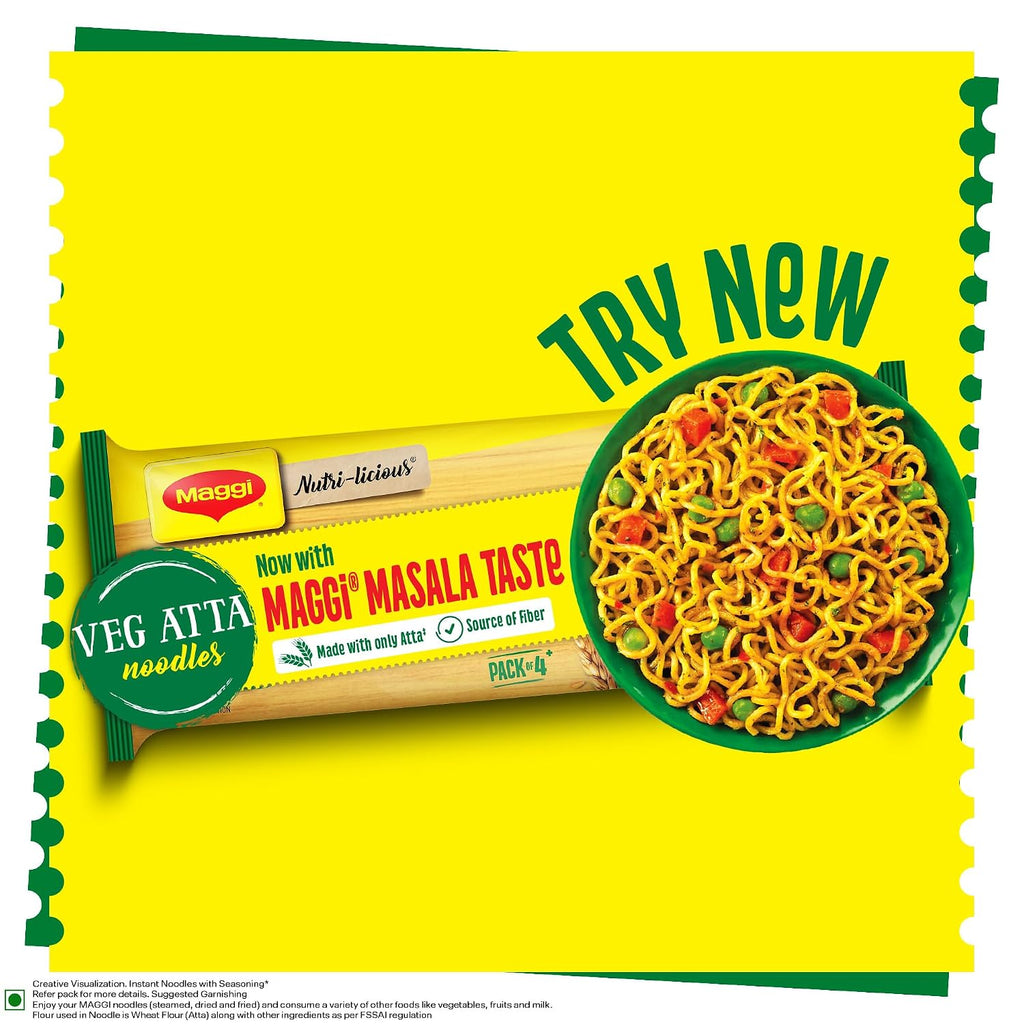 MAGGI Veg Atta Noodles with MAGGI Masala Taste, Made with ONLY ATTA, 290g