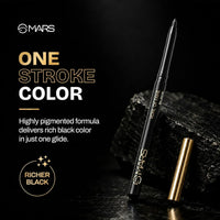 MARS Kohl of Fame Up to 12 Hours Stay Retractable KajalLong Lasting (0.35g) (Black)
