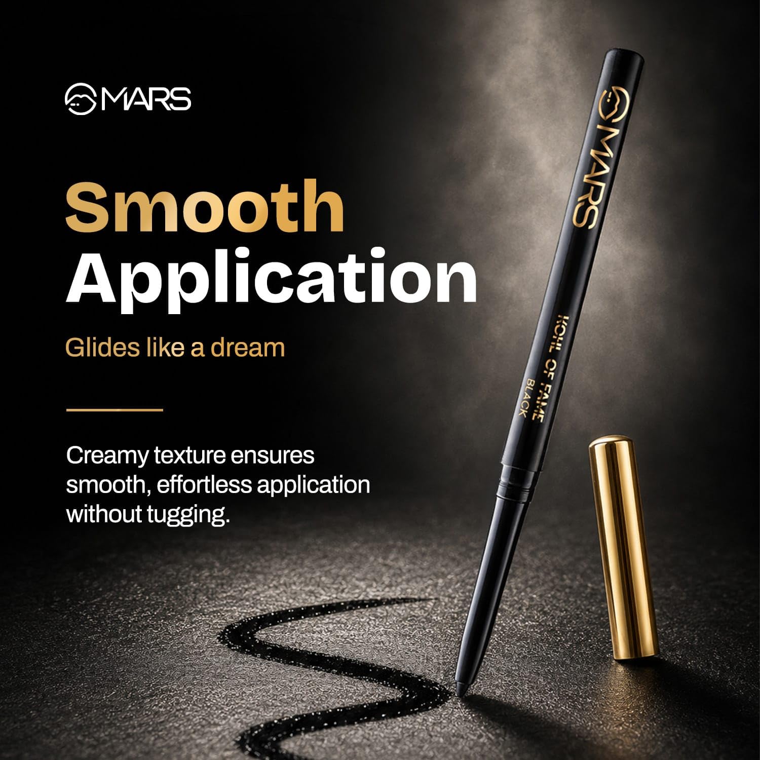 MARS Kohl of Fame Up to 12 Hours Stay Retractable KajalLong Lasting (0.35g) (Black)