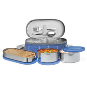 MILTON Corporate Lunch Box Stainless Steel Tiffin  with Bag Blue