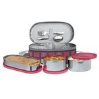 MILTON Corporate Lunch Stainless Steel Containers, Set of 3 Maroon