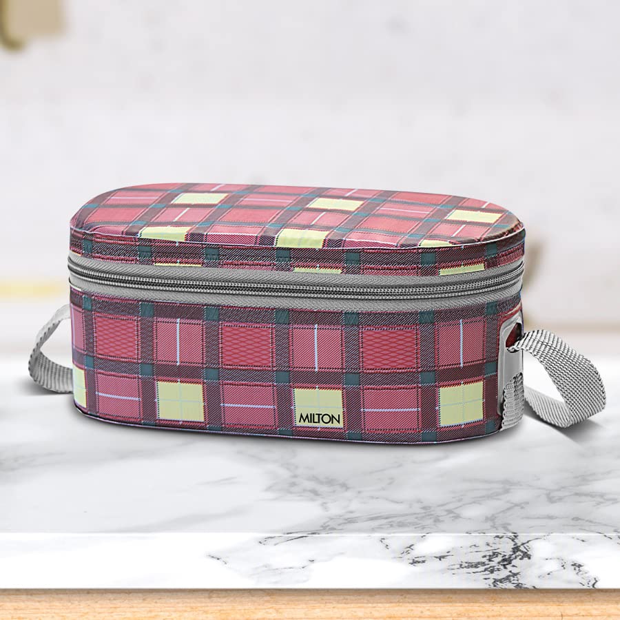 MILTON Corporate Lunch Stainless Steel Containers, Set of 3 Maroon