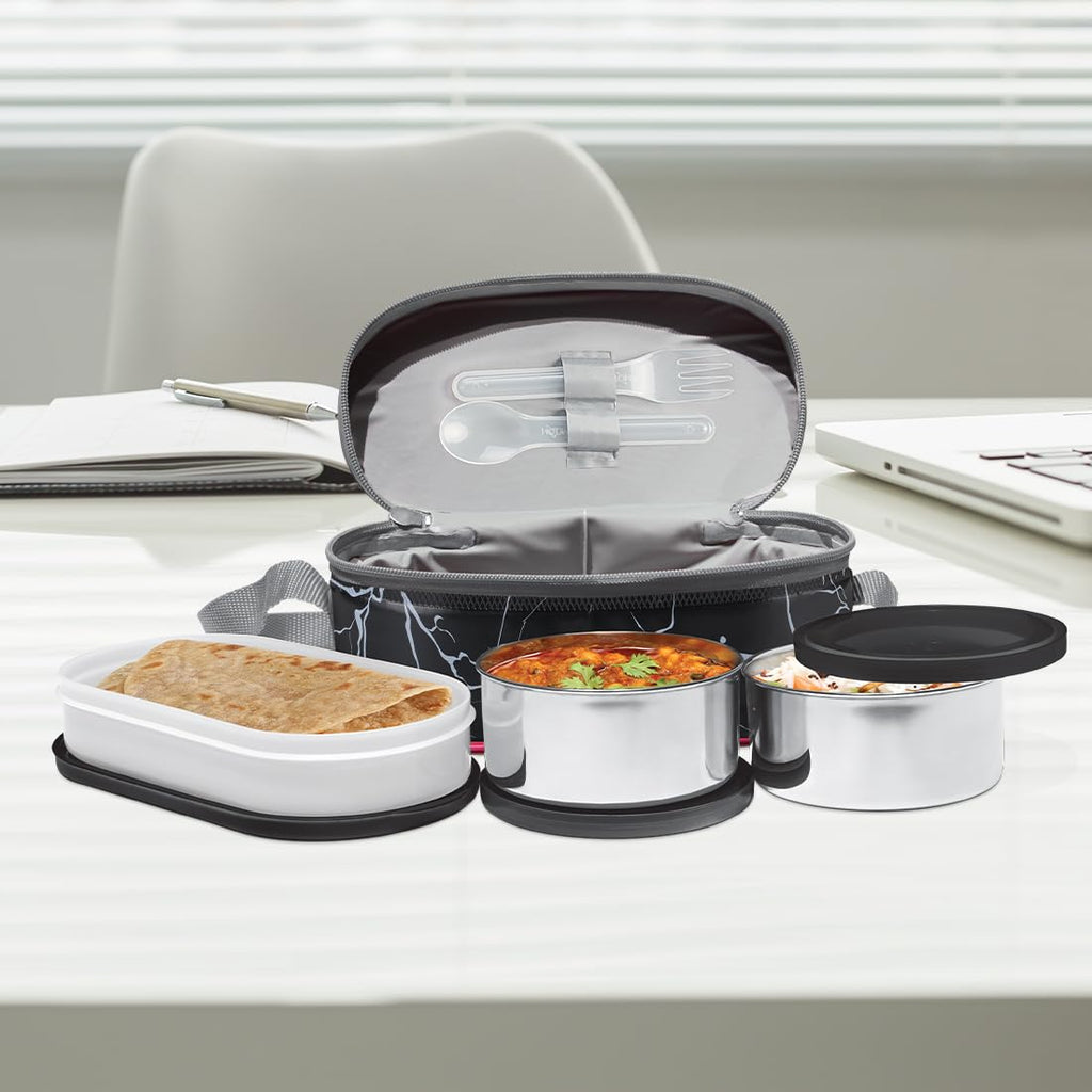 MILTON Executive Lunch Box  Plastic Container 450ml Black