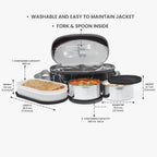 MILTON Executive Lunch Box  Plastic Container 450ml Black