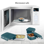 MILTON Lush Lunch Box I 1 Stainless Steel Container + 2 Microwave Safe (Blue)