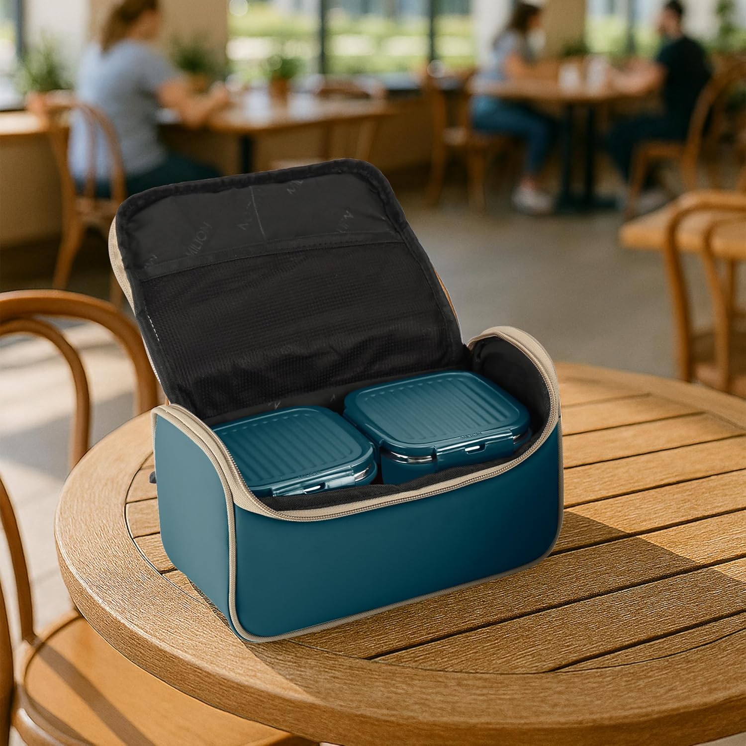 MILTON Lush Lunch Box I 1 Stainless Steel Container + 2 Microwave Safe (Blue)