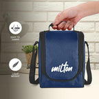 MILTON Pro Lunch Box, 3 Microwave Safe Inner Steel Containers (180 ml, 320 ml, 450 ml), Plastic Chutney Dabba (100 ml), Steel Bottle (750 ml)  Blue