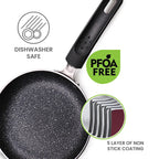 MILTON Pro cook Granito Non Induction Fry Pan, 16 cm, Burgundy, Flame Safe, Dishwasher Safe, Food Grade, Metal Spoon Friendly, Non - Stick, Bakelite Handle, 2 Years Warranty