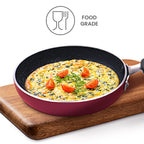 MILTON Pro cook Granito Non Induction Fry Pan, 18 cm, Burgundy, Flame Safe, Dishwasher Safe, Food Grade, Metal Spoon Friendly, Non - Stick, Bakelite Handle, 2 Years Warranty