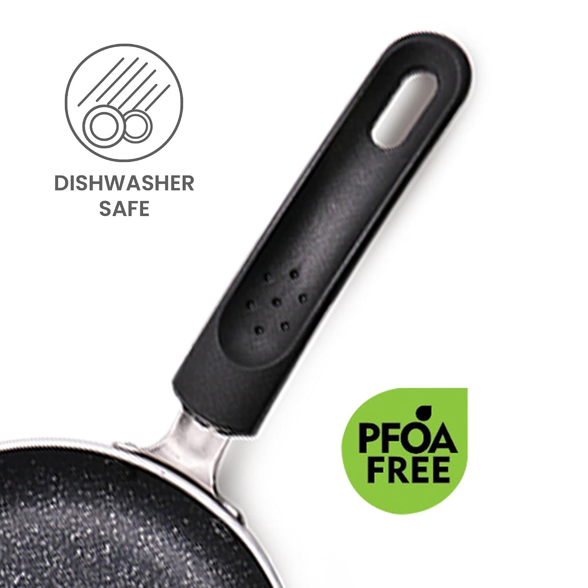 MILTON Pro cook Granito Non Induction Fry Pan, 18 cm, Burgundy, Flame Safe, Dishwasher Safe, Food Grade, Metal Spoon Friendly, Non - Stick, Bakelite Handle, 2 Years Warranty
