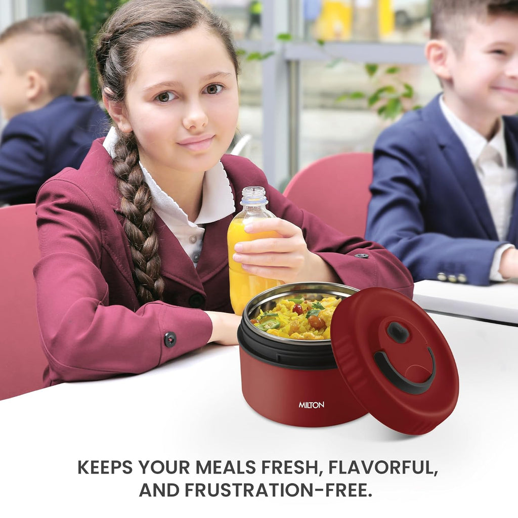 MILTON Snack Box Big I Inner Steel, PU Insulated 510 ml (Maroon)