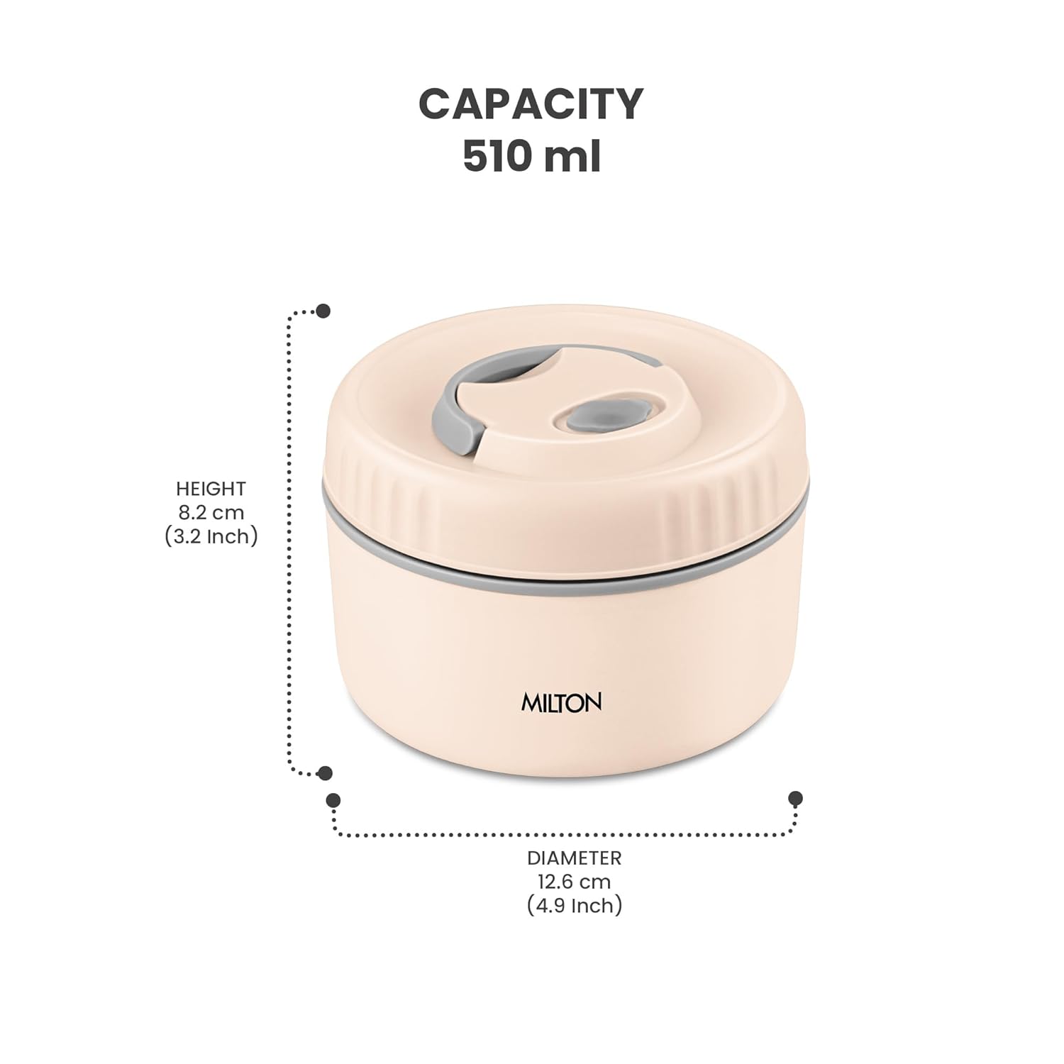 MILTON Snack Box Big I Inner Steel, PU Insulated 510 ml (Beige)