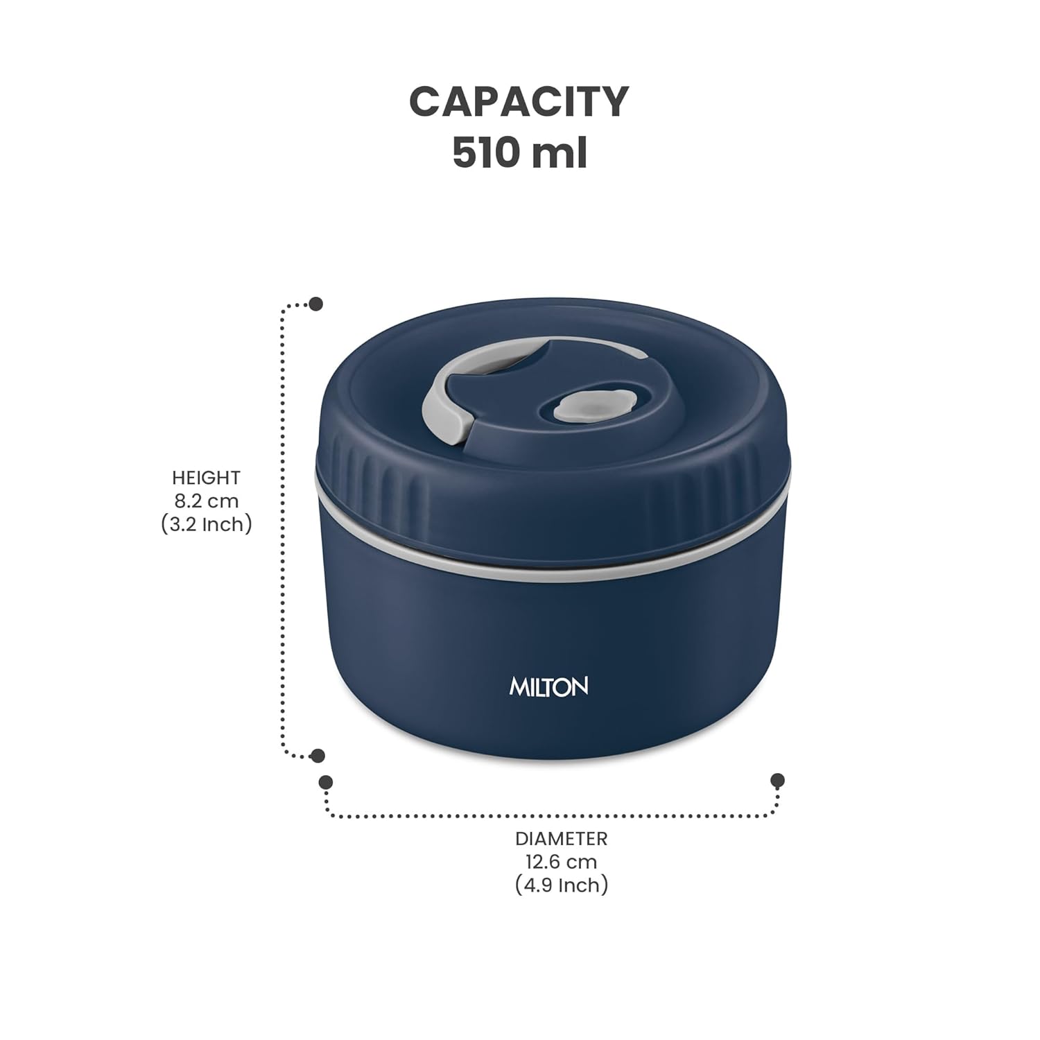 MILTON Snack Box Big I Inner Steel, PU Insulated 510 ml (Blue)