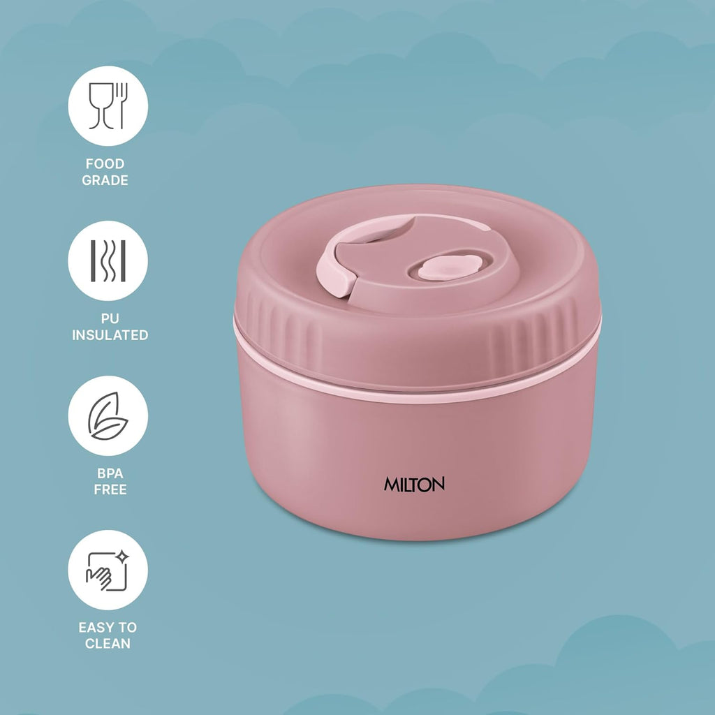 MILTON Snack Box Big I Inner Steel, PU Insulated 510 ml (Pink)