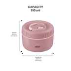 MILTON Snack Box Big I Inner Steel, PU Insulated 510 ml (Pink)